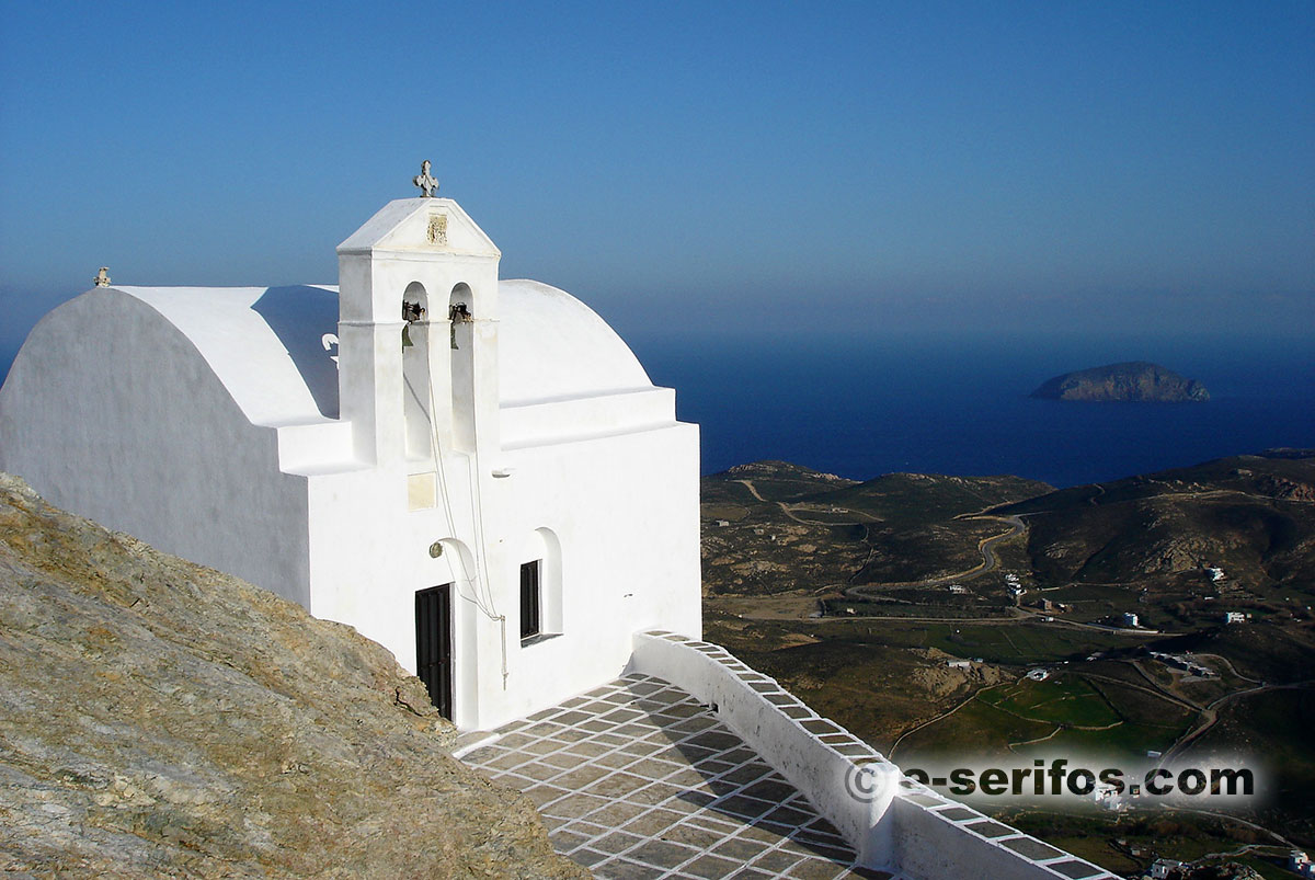 A church in the castle of Chora with view at Livadi