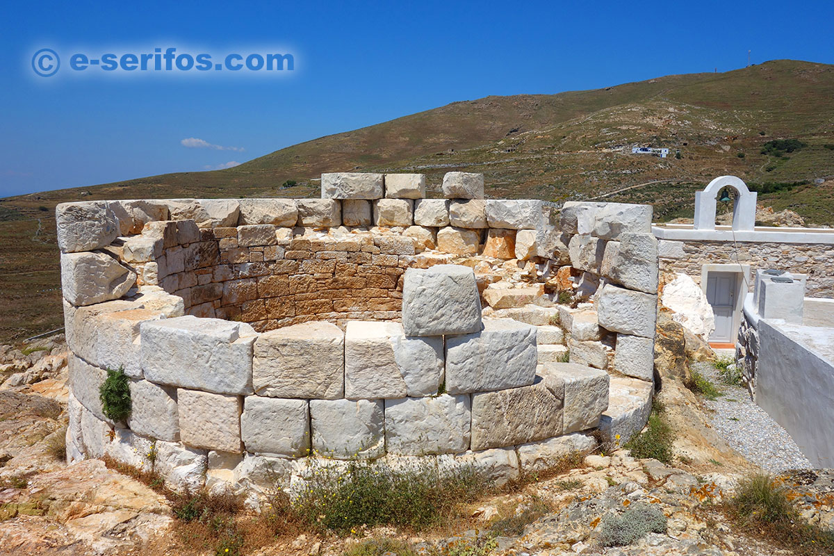 Aspros Pirgos and the chapel of Agios Charalabos