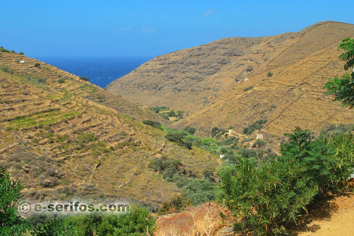 View to the sea and the ravine from Galani
