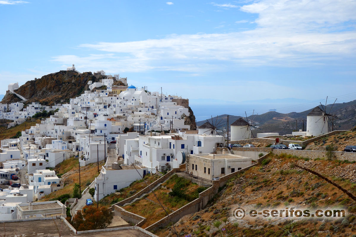 Chora and the windmills square