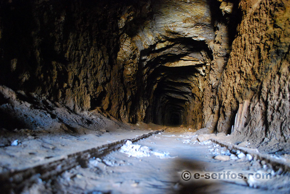 Mine gallery at Megalo Livadi region in Serifos