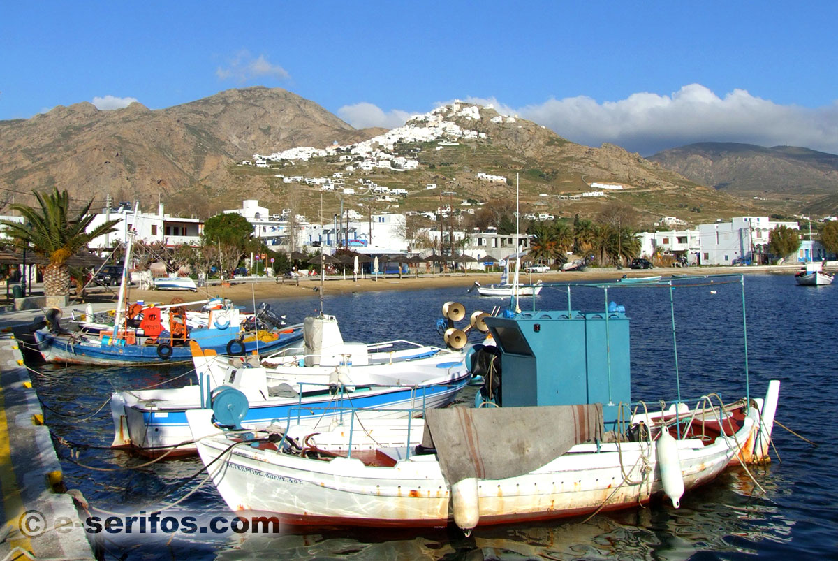 Chora of Serifos as seen from Livadi