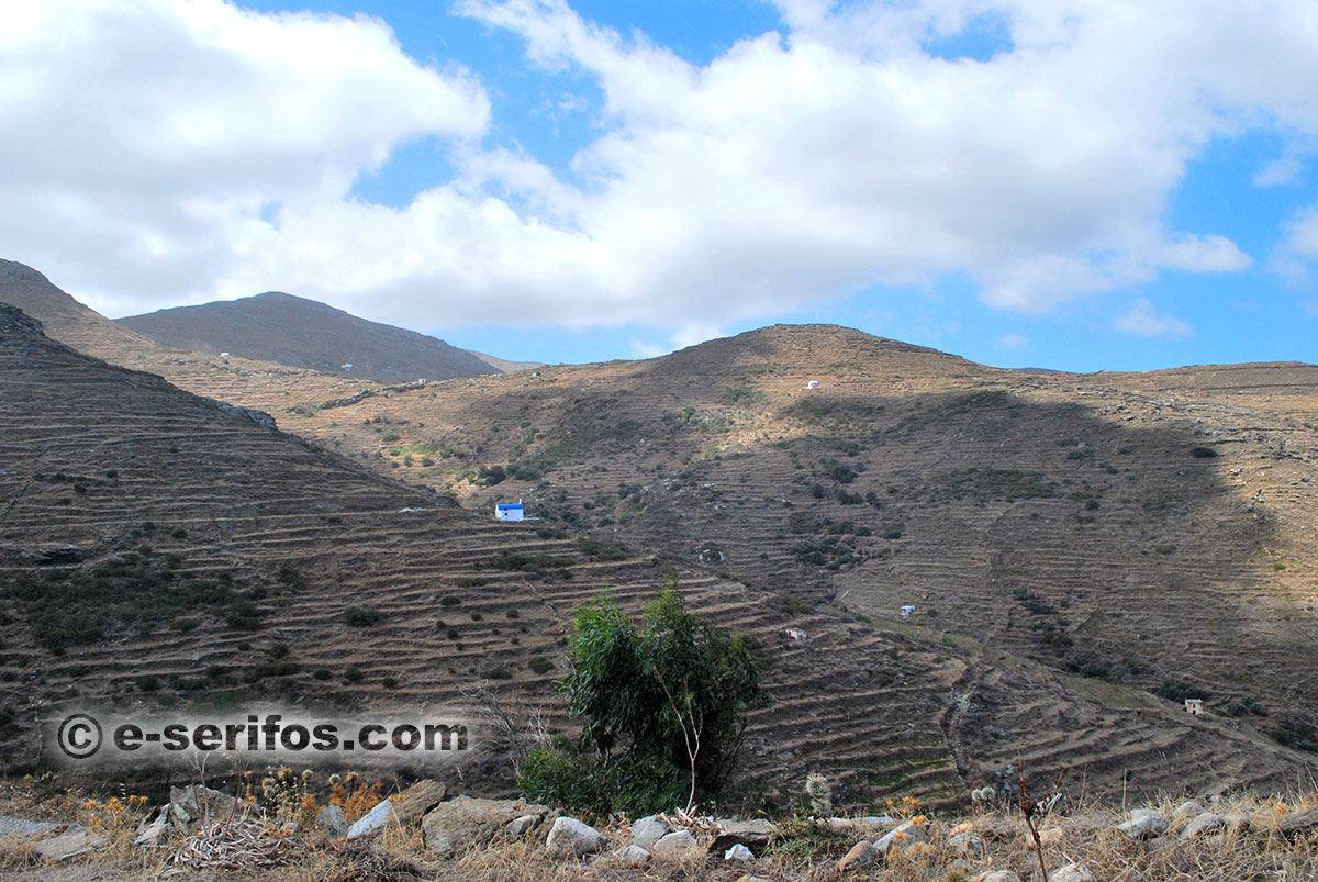 Landscape with chapels and dovecotes in Serifos